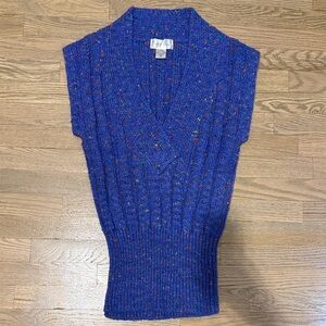 Vintage Blue Knit Sleeveless Sweater